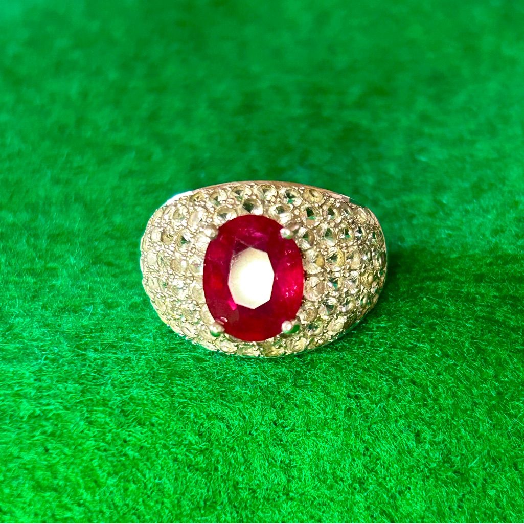 Garnet Silver Ring